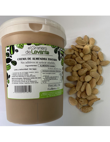 Crema de Almendra Tostada 100% Natural, 1 Kg