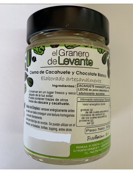 Crema de cacahuete y chocolate blanco 300 g