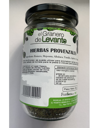 Hierbas provenzales, 65 g en bote de cristal "envasado al vacío"