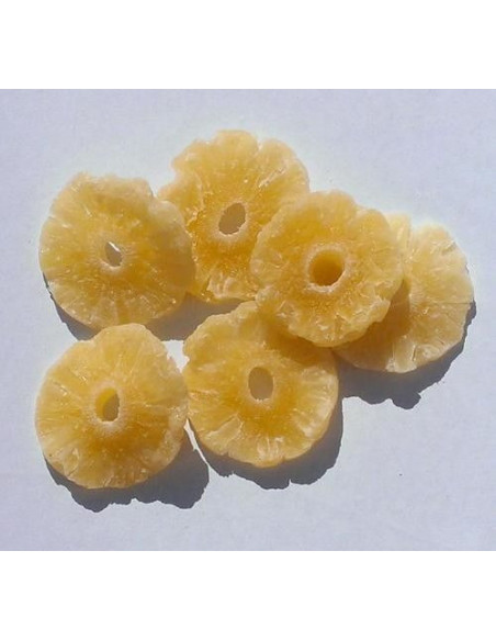 Piña deshidratada en rodajas, bandeja 250g