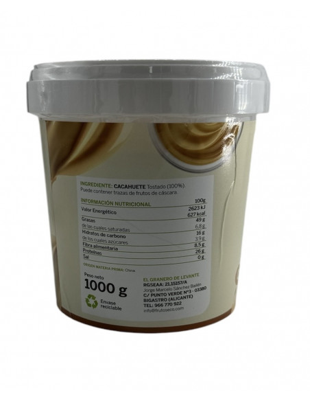 CREMA DE CACAHUETE FITNESS 0% AZÚCAR 1KG