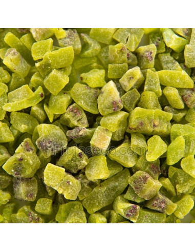 Kiwi deshidratado en dados, bandeja 250 gramos.