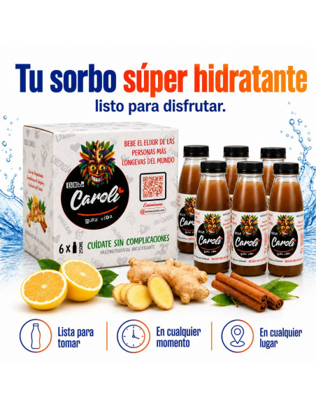 Caroli Bebida Jengibre Canela y Limón (Pack 6 und.) 250ML