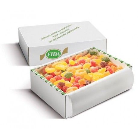 Golosinas de fruta natural, hechas en Italia, caja de 3 kilos.