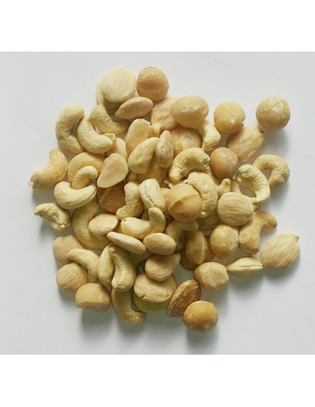 Mezcla Selecta tostada Sin sal (Macadamia, Anacardo y Marcona),  bote 250 gramos "envasado al vacío"