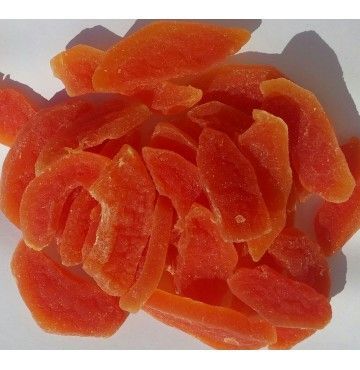 Papaya Natural deshidratada en tiras, bandeja 200 gramos