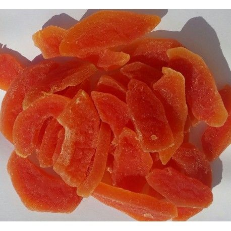 Papaya Natural deshidratada en tiras, bandeja 200 gramos